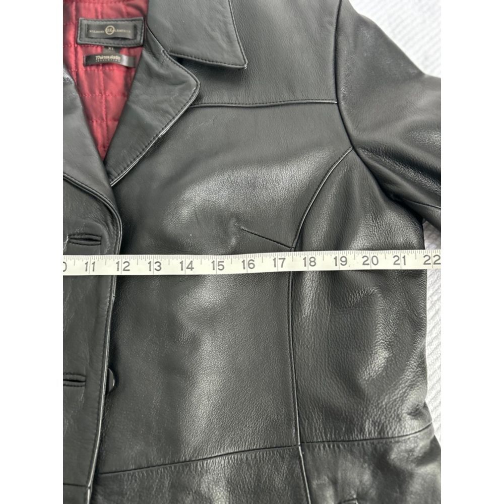 🔥Wilsons Leather, Black, gorgeous ruby lining,  Button-Front Jacket